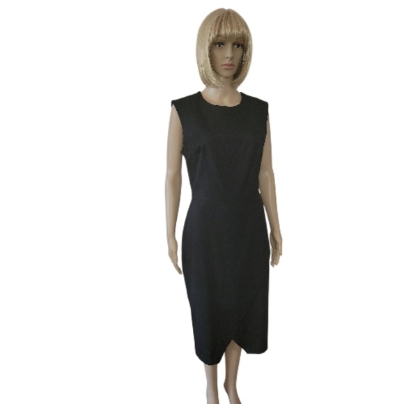 NWT BANANA REPUBLIC SLOAN SL Envelope Midi Dress, 10, Black, NWT - Picture 3 of 15